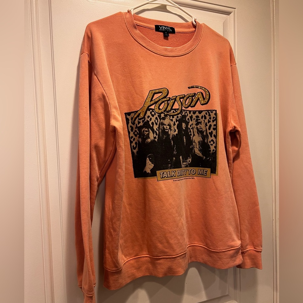Poison Graphic Crew Neck Orange Sweater